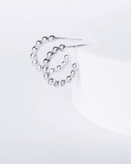 Silver Hoop Earrings with Bubbles - GG UNIQUE
