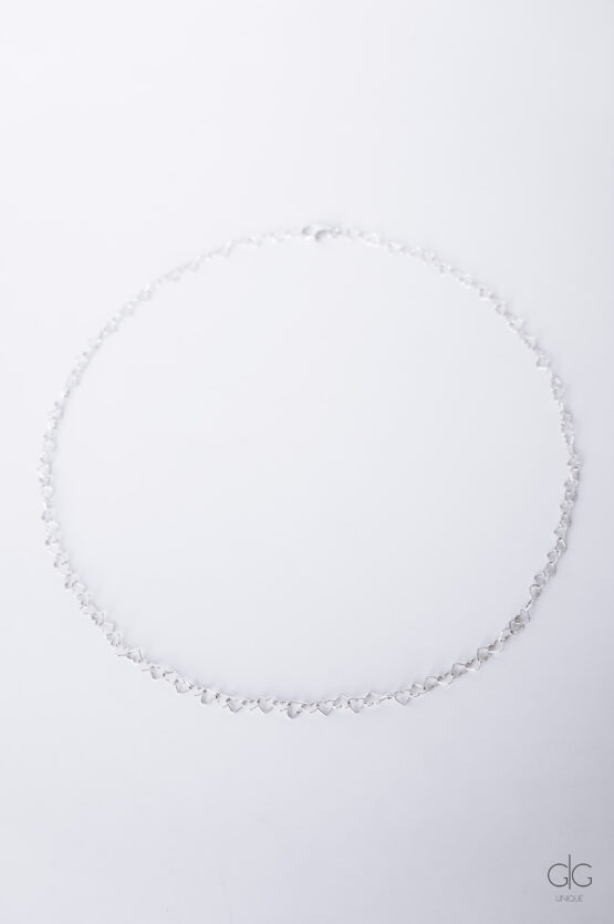 Silver Necklace With Hearts - GG UNIQUE