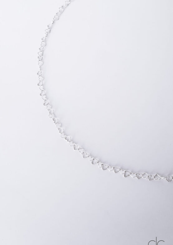 Silver Necklace With Hearts - GG UNIQUE