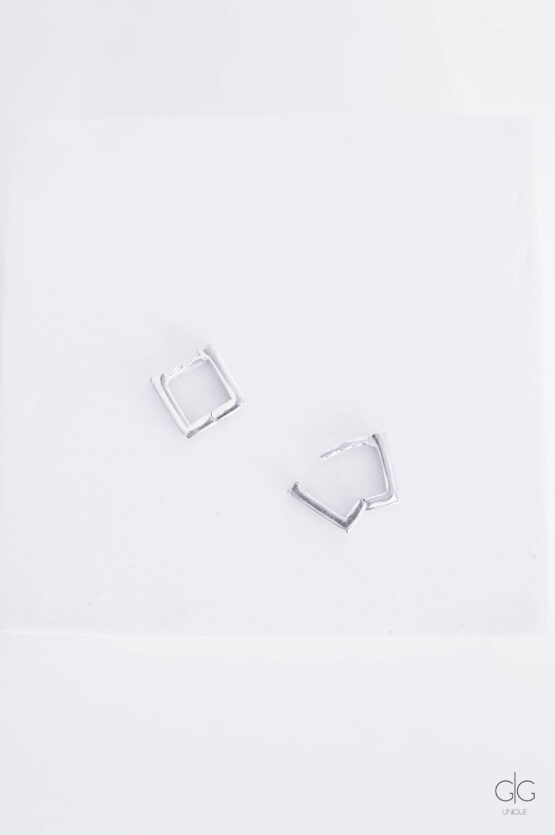 Silver Square Hoop Earrings - GG UNIQUE