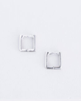 Silver Square Hoop Earrings - GG UNIQUE