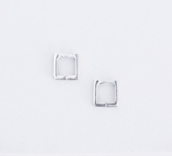 Silver Square Hoop Earrings - GG UNIQUE