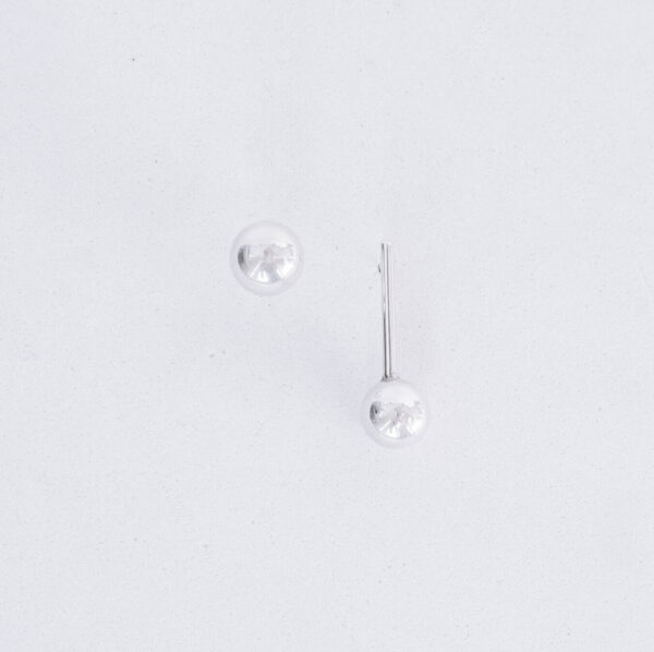 Asymmetric Silver Bubble Earrings
