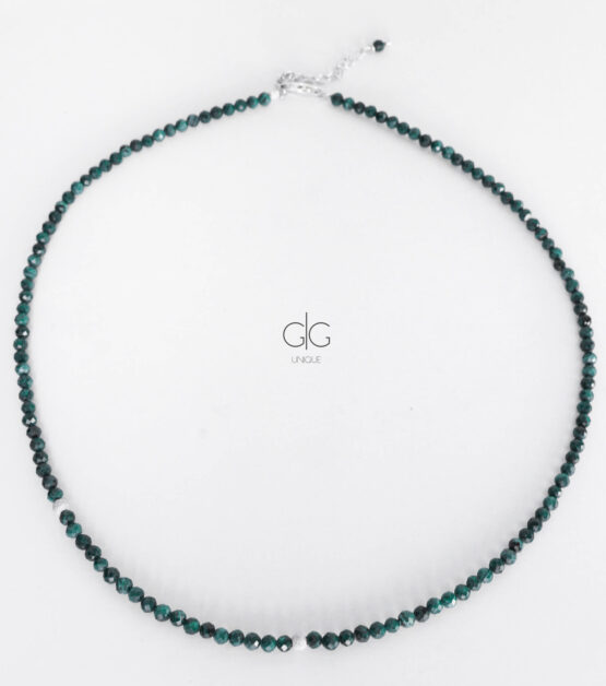 Malachite Stones Necklace With Silver Details - GG UNIQUE