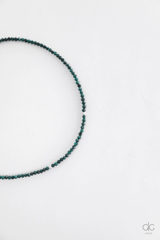 Malachite Stones Necklace With Silver Details - GG UNIQUE