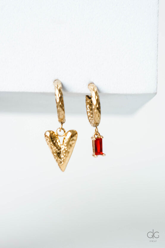 Versatile Heart and Zircon earrings - GG UNIQUE