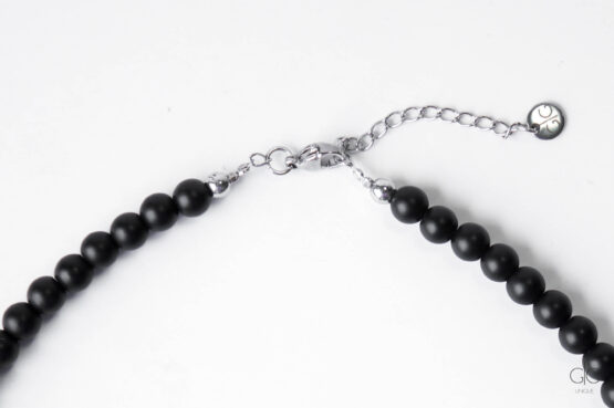 Teddy Bear Necklace with Onyx Stone - GG UNIQUE