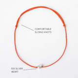 Red string with 925 silver heart - GG UNIQUE