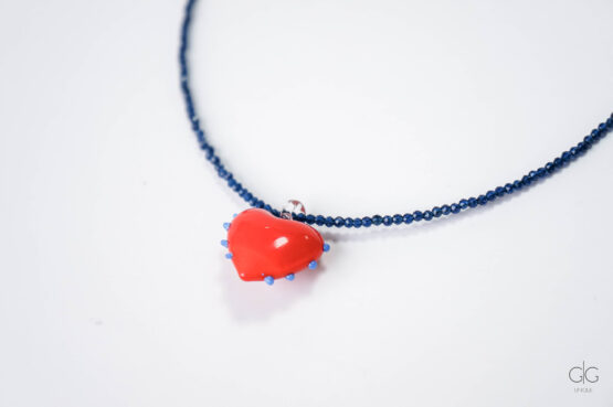 Crystal Necklace with Glass Heart - GG UNIQUE