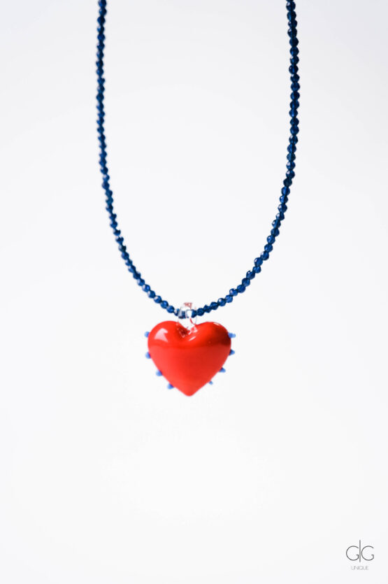 Crystal Necklace with Glass Heart - GG UNIQUE