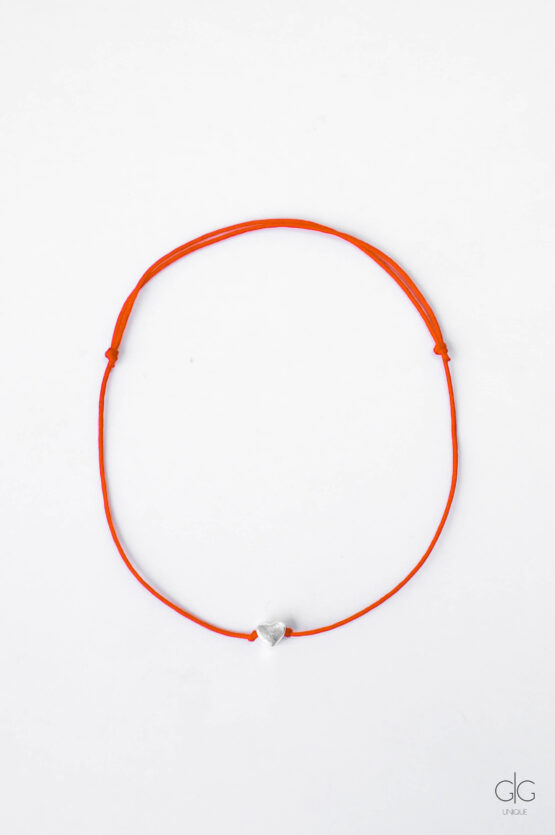 Red string with 925 silver heart - GG UNIQUE