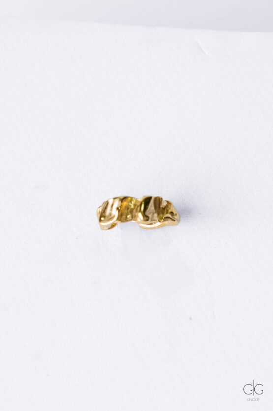 Irregular Shape Gold-Plated 925 Silver Ear Cuff - GG UNIQUE