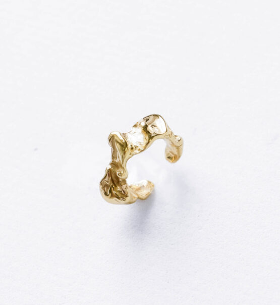 Irregular Shape Gold-Plated 925 Silver Ear Cuff - GG UNIQUE