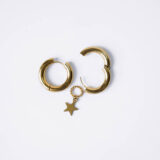 Gold plated hoop earrings with removable star pendant - GG UNIQUE