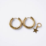 Gold plated hoop earrings with removable star pendant - GG UNIQUE