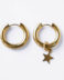 Gold plated hoop earrings with removable star pendant - GG UNIQUE