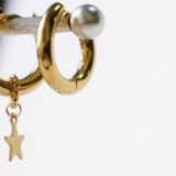 Gold plated hoop earrings with removable star pendant - GG UNIQUE