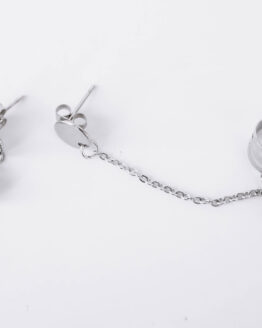 Stainless Steel Earrings with Cuff - GG UNIQUE