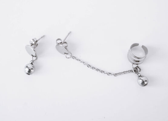 Stainless Steel Earrings with Cuff - GG UNIQUE