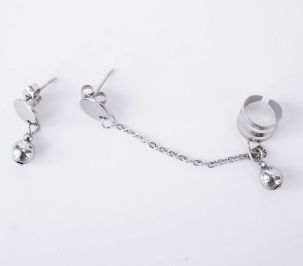Stainless Steel Earrings with Cuff - GG UNIQUE