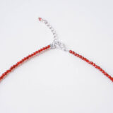Red Zircon Necklace with 925 Silver Heart - GG UNIQUE