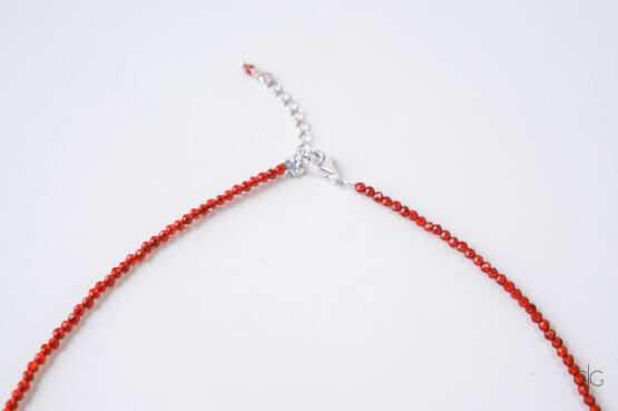 Red Zircon Necklace with 925 Silver Heart - GG UNIQUE