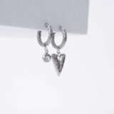 Heart and Zircon Hoop Earrings - GG UNIQUE