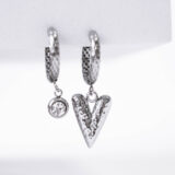 Heart and Zircon Hoop Earrings - GG UNIQUE