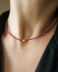 Red Zircon Necklace with 925 Silver Heart - GG UNIQUE
