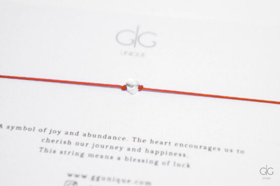 Red string with 925 silver heart - GG UNIQUE