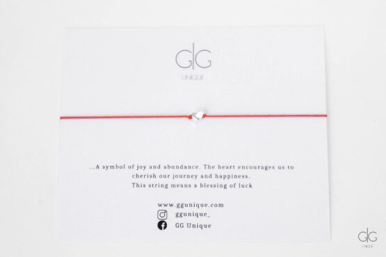 Red string with 925 silver heart - GG UNIQUE