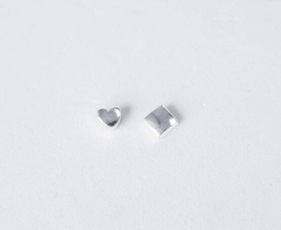 925 Silver heart and cube earrings - GG UNIQUE