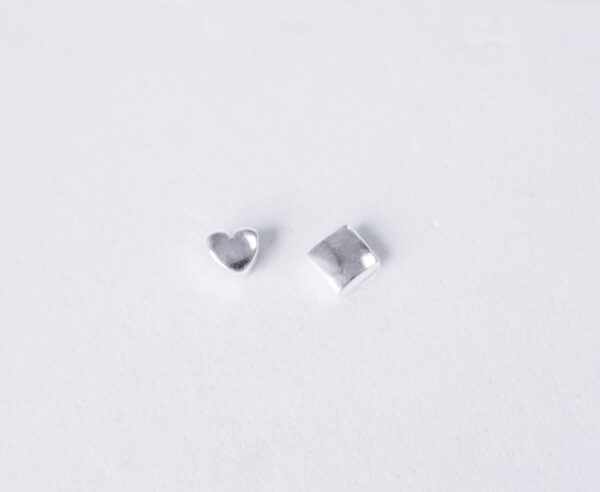925 Silver heart and cube earrings - GG UNIQUE