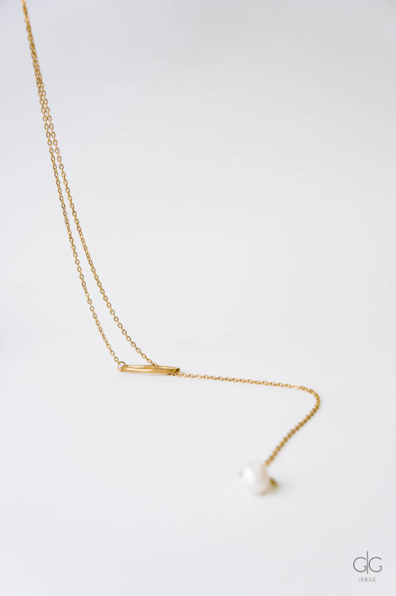 Long gold-plated stainless steel necklace - GG UNIQUE