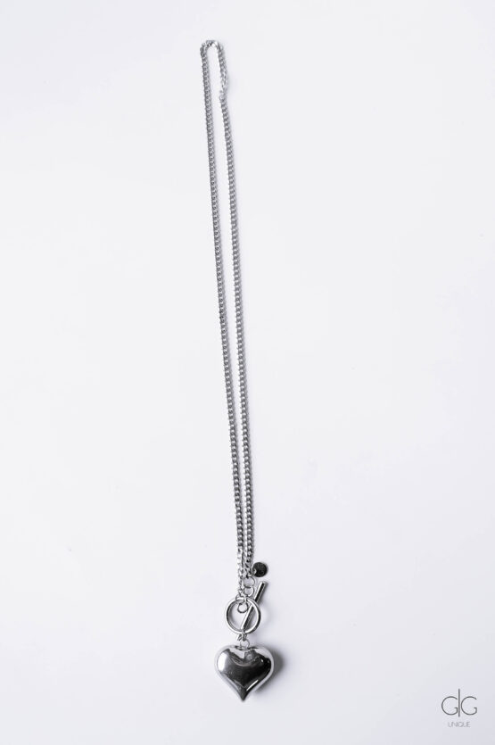 Stainless Steel Necklace with Big Heart - GG UNIQUE