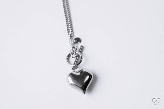 Stainless Steel Necklace with Big Heart - GG UNIQUE