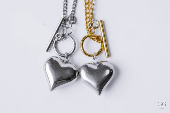 Stainless Steel Necklace with Big Heart - GG UNIQUE