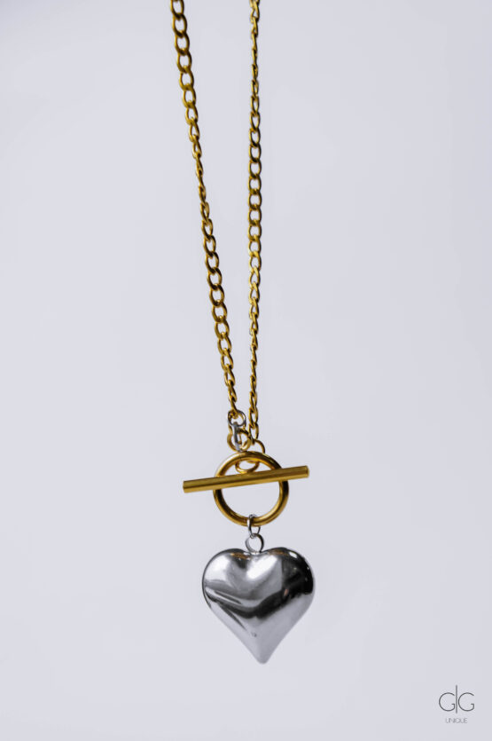 Stainless Steel Necklace with Big Heart - GG UNIQUE