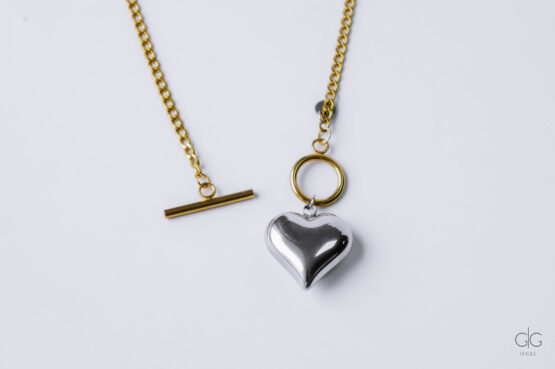 Stainless Steel Necklace with Big Heart - GG UNIQUE