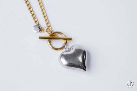 Stainless Steel Necklace with Big Heart - GG UNIQUE