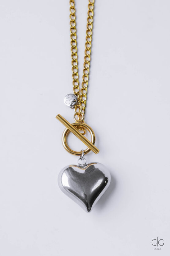 Stainless Steel Necklace with Big Heart - GG UNIQUE