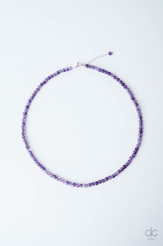 Amethyst stone necklace with 925 silver - GG UNIQUE