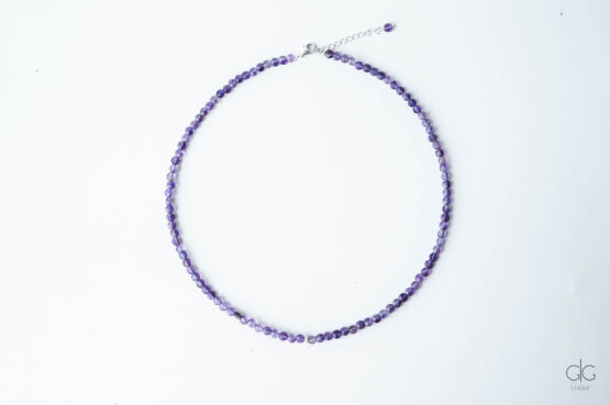 Amethyst stone necklace with 925 silver - GG UNIQUE