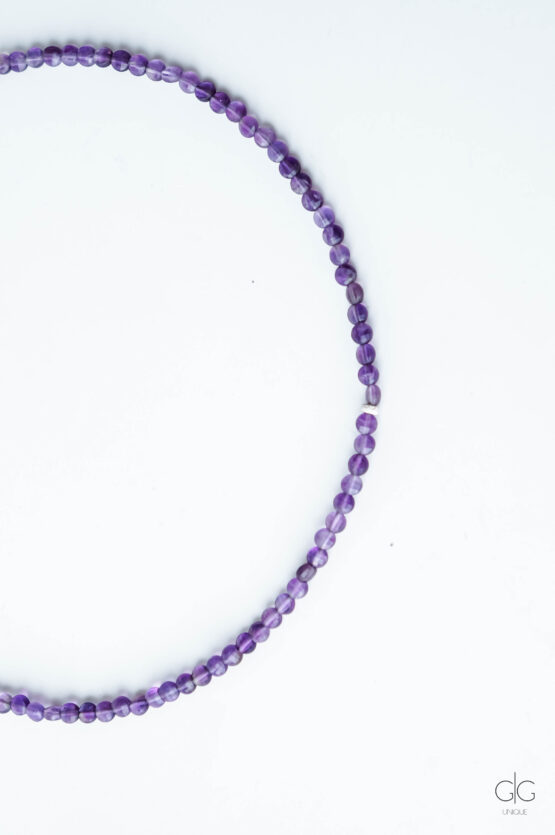 Amethyst stone necklace with 925 silver - GG UNIQUE