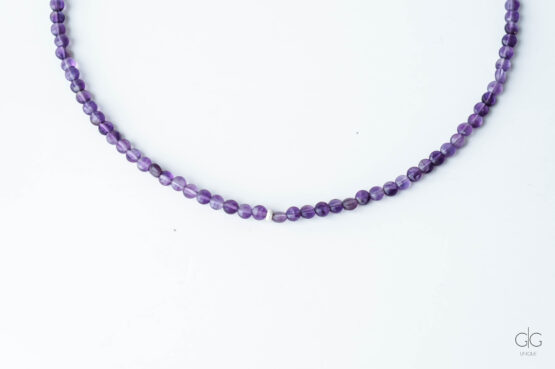Amethyst stone necklace with 925 silver - GG UNIQUE
