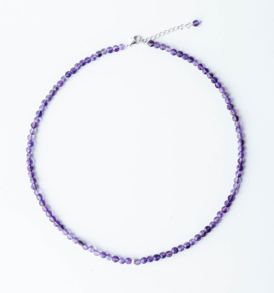 Amethyst stone necklace with 925 silver - GG UNIQUE