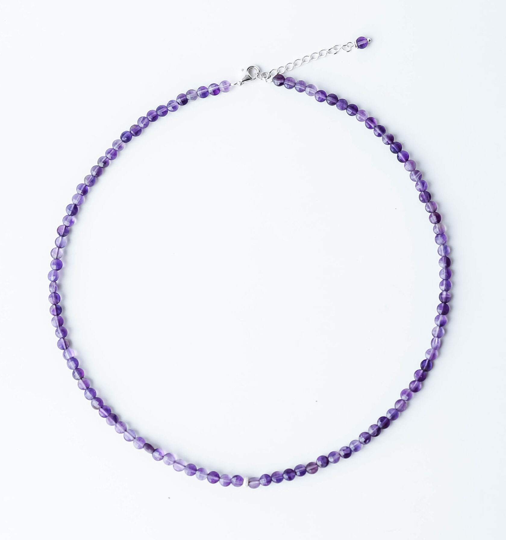 Amethyst stone necklace with 925 silver - GG UNIQUE