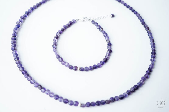 Amethyst stone necklace with 925 silver - GG UNIQUE