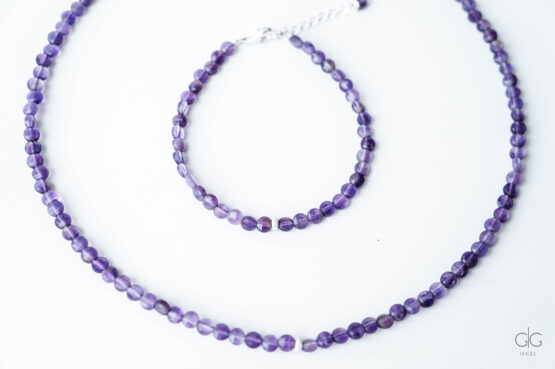 Amethyst stone necklace with 925 silver - GG UNIQUE