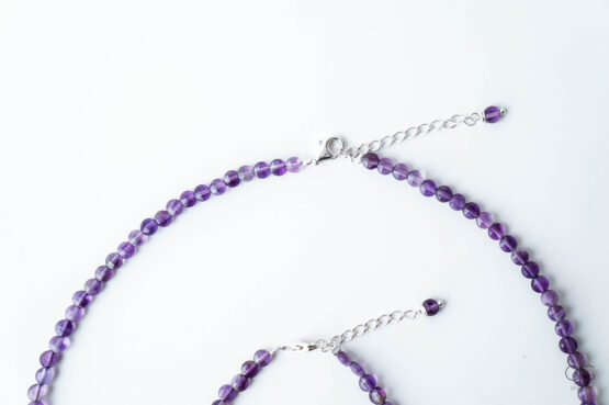 Amethyst stone necklace with 925 silver - GG UNIQUE